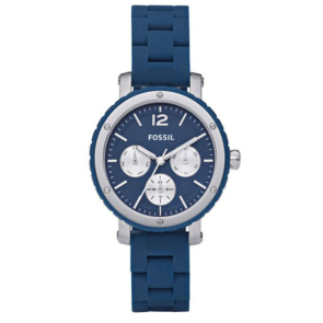 Correa de reloj Fossil BQ9406 Acero/Silicona Azul 16mm